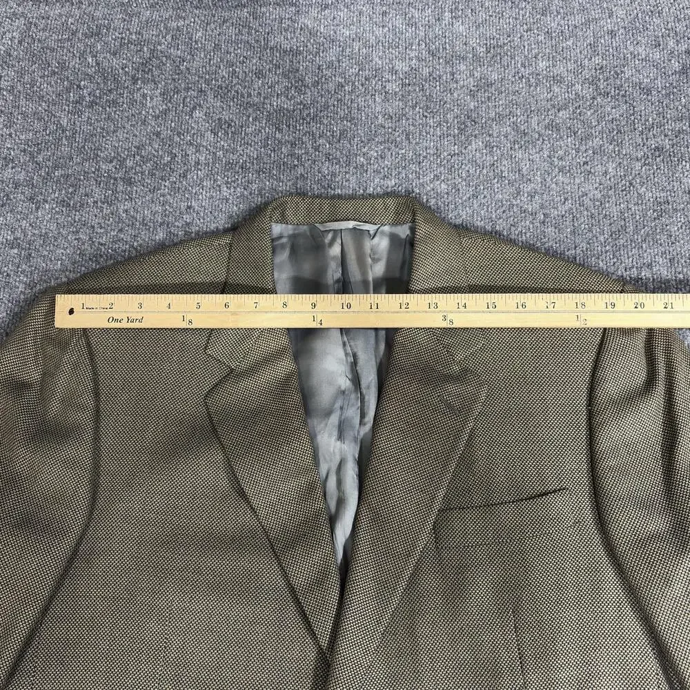 Vintage Hickey Freeman Boardroom Blazer Mens 46 Long Brown Wool Made in USA